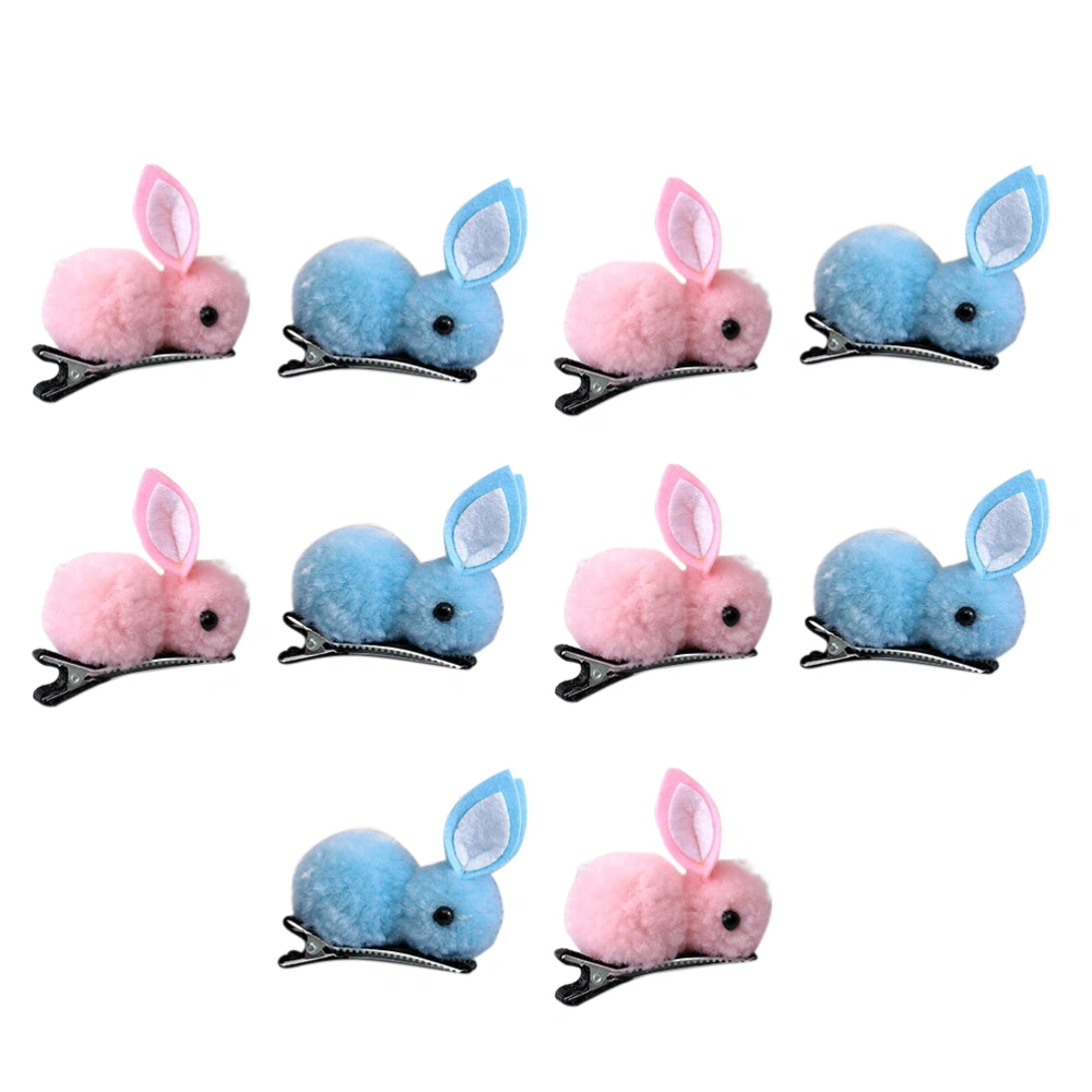 10 Pcs Rabbit Hair Clips Children Hairpins Cartoon Hair Barrettes(Random Style)