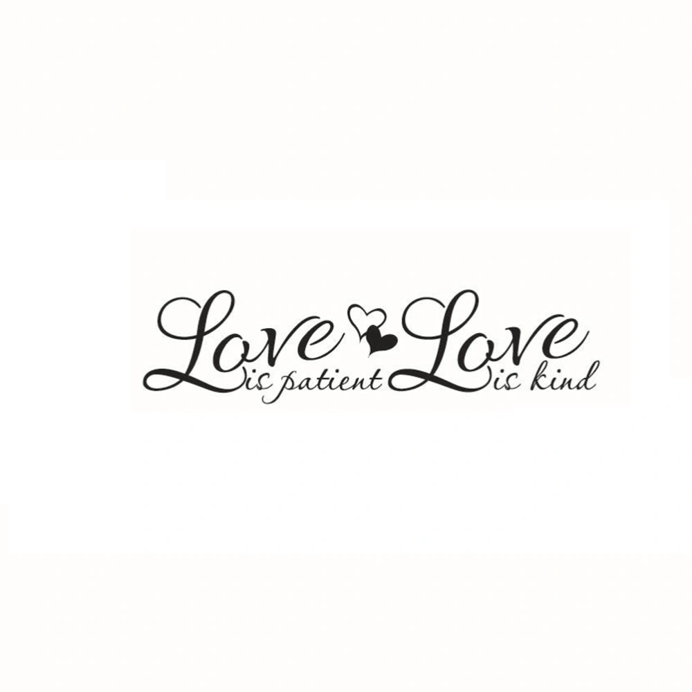 Love is Patient Love is Kind Wall Sticker Vinyl Quotes Home Decal Bedroom Decor Creative Removable Wall Decal