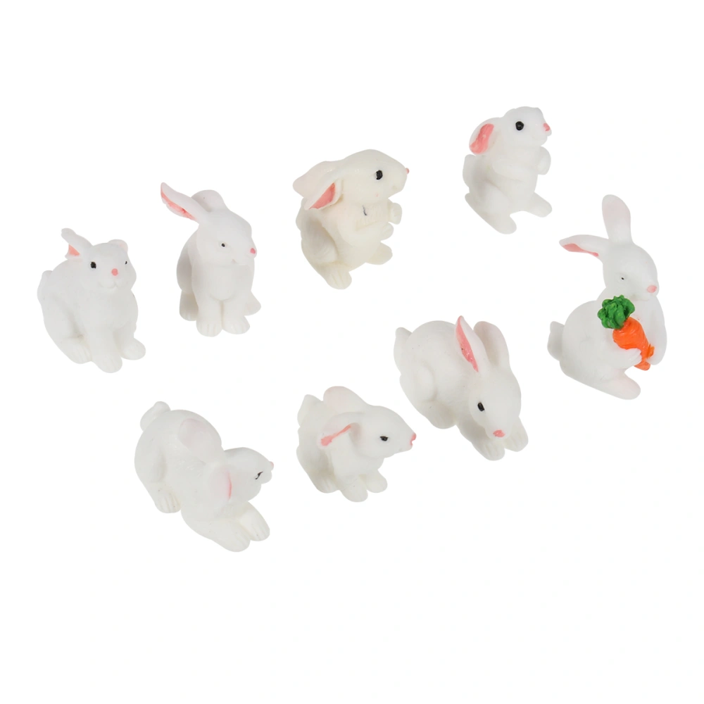 8 Pcs Resin Funny Rabbit Miniature Garden Micro Landscape Home Succulent Bonsai Plant Pots Craft Decor (Number 1, 2, 3, 4, 5, 6, 7, 8, 1 Pcs Each)