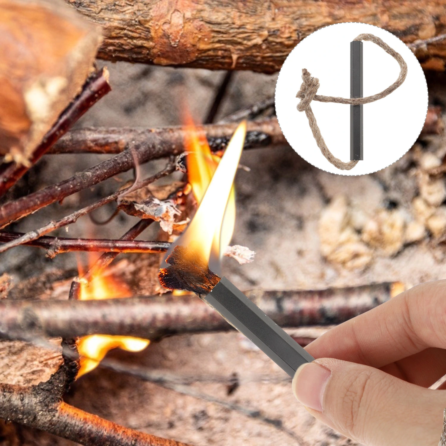 3pcs Survival Wick Lighter Outdoor Matchstick Ropes Camping Fire Starter