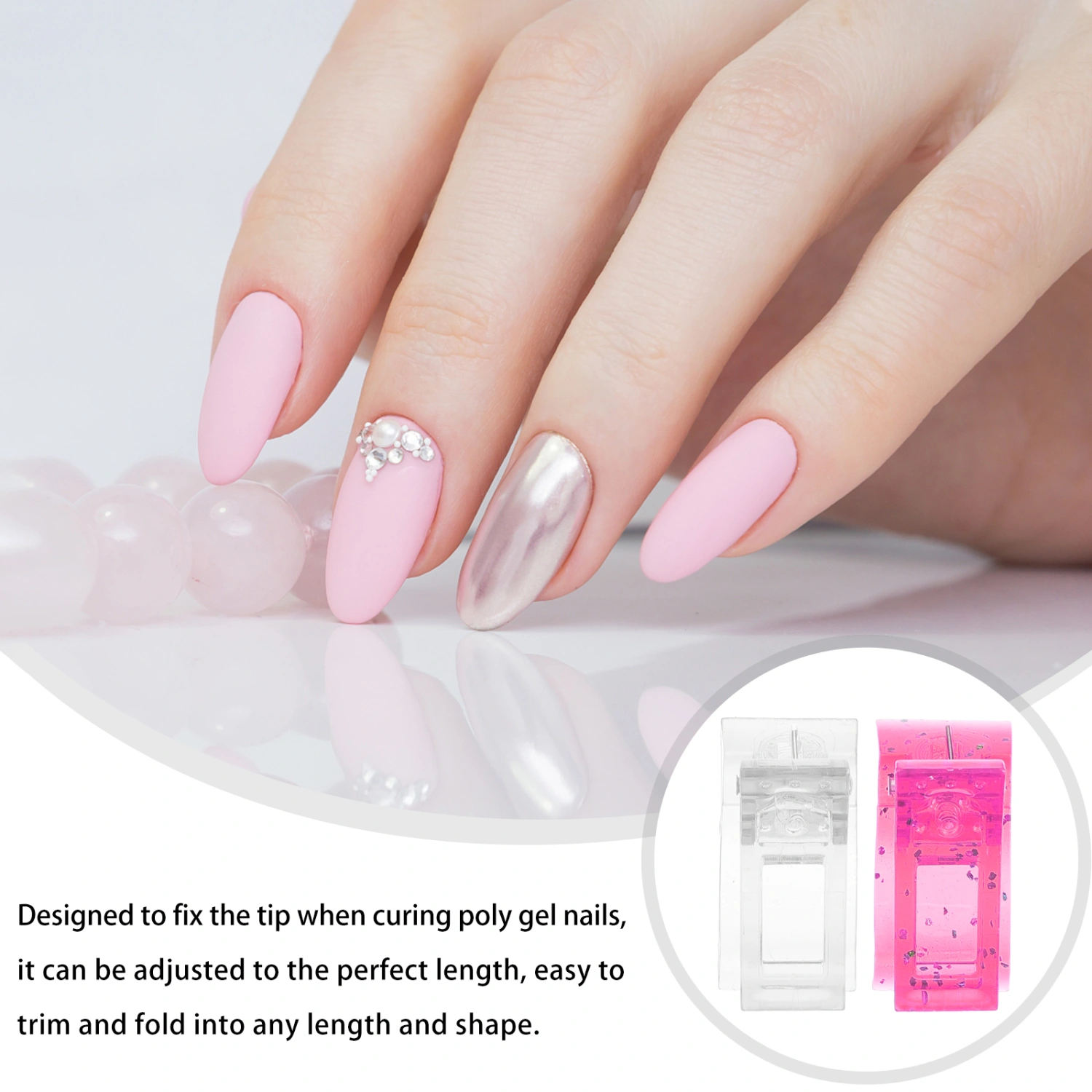 12pcs Nail Extension Clip Fake Nail Tip Fixing Clamp Nail Tip Mold Clip