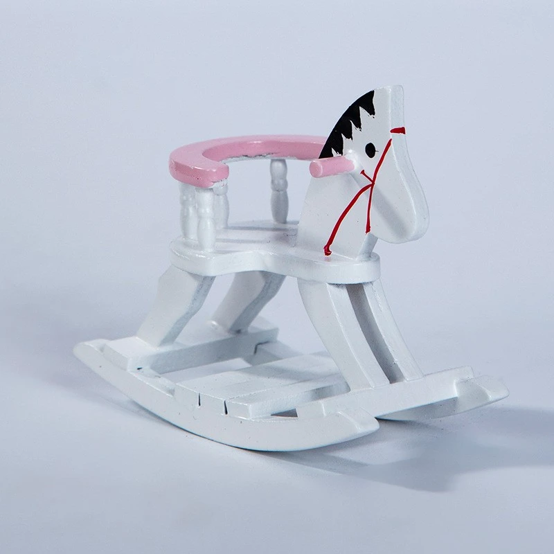 Doll House 1/12 Rocking-horse Model Doll House Miniature Rocking-horse Decor Mini House Ornament