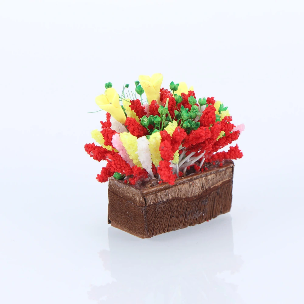 2PCS Simulation Potted Flowers Mini Clay Bonsai Decoration Mini Garden Ornaments for Kids Girls