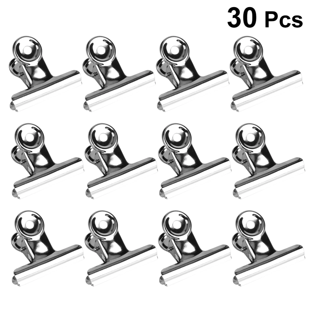 30pcs Useful Snack Bag Sealing Clips Metal Closure Clips Office Paper Clips Storage Clamps for Home Daily Use (22mm)