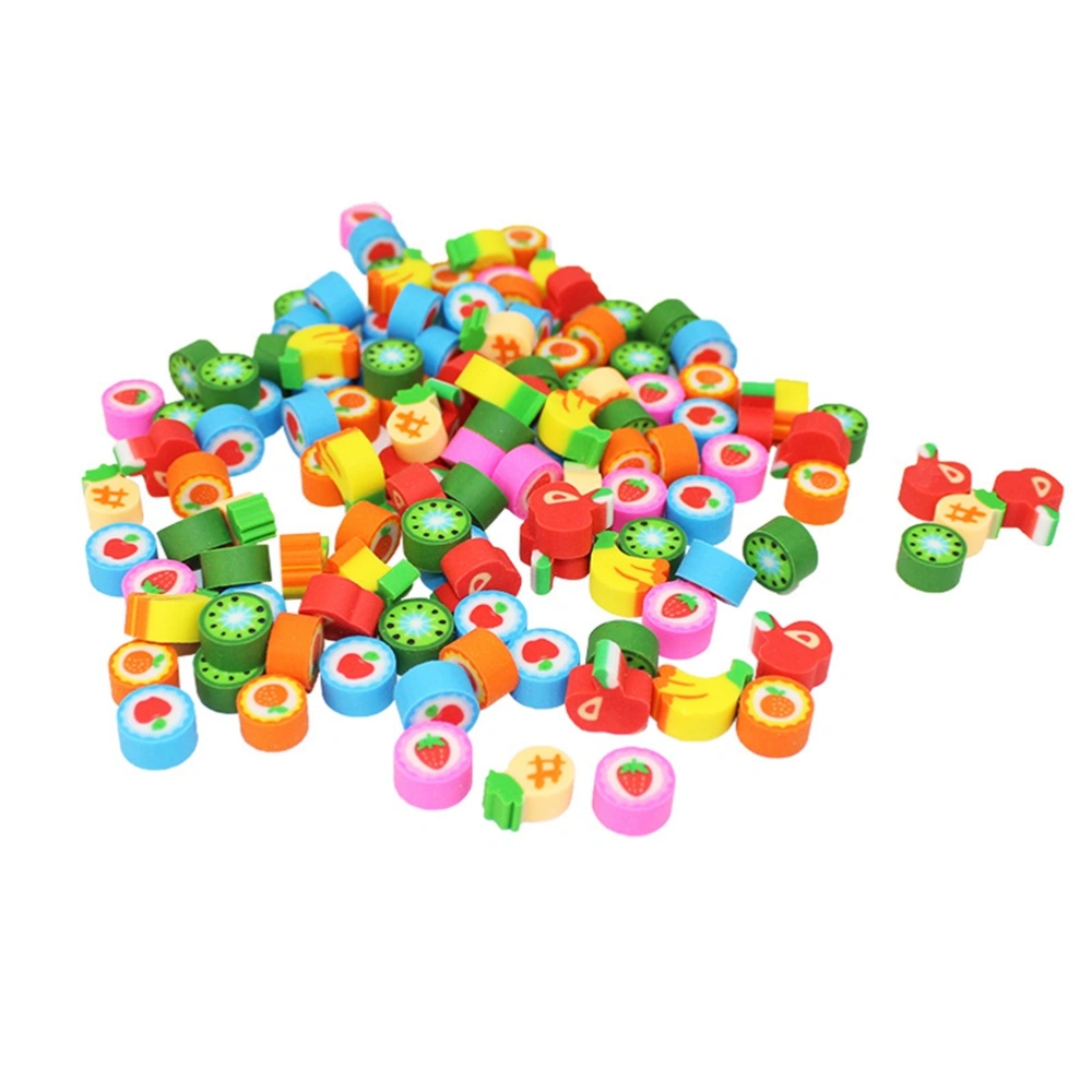 50PCS Cartoon Mini Fruits Erasers Creative Stationery Gift School Supplies Classroom Rewards for Kids Students (Random Pattern)