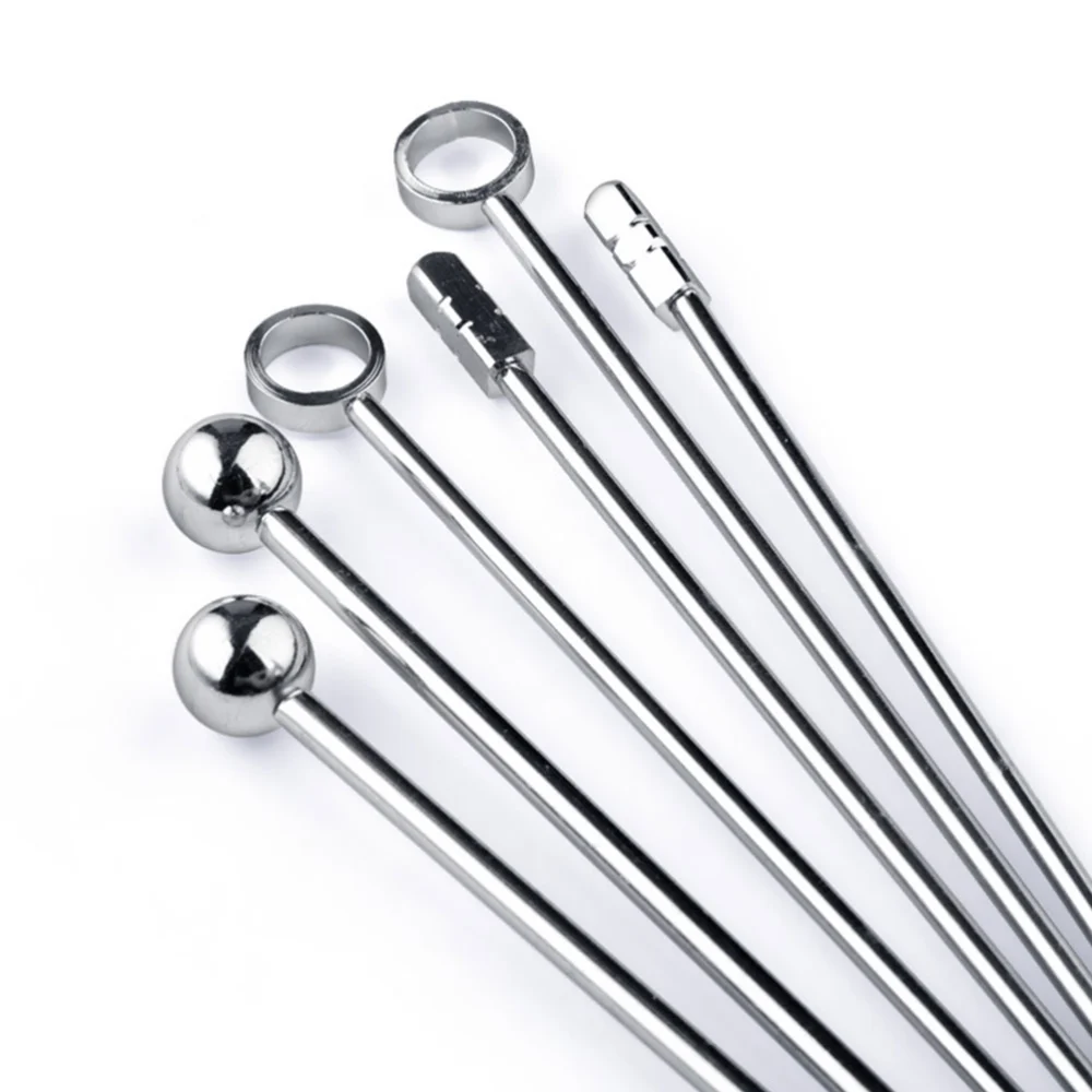 10pcs Cocktail Picks Stainless Steel Cocktail Sticks Fruit Sticks  (Silver)