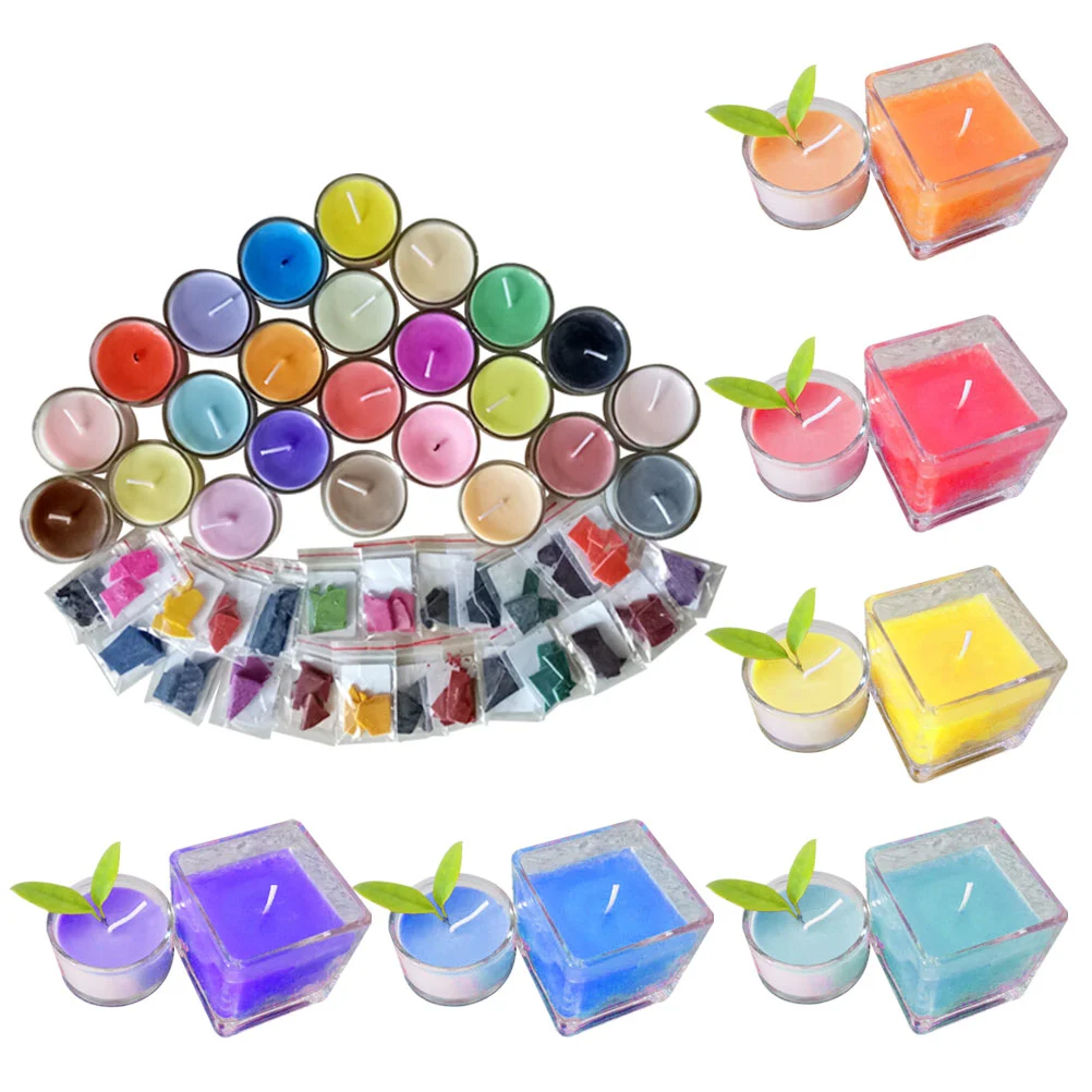 24 Colors 2g Per Color Wax Dye DIY Candle Dye Candle Making Dye Flakes Soy Dye for Candle Molds Kit for Making Scented Candles Wax(Candles Not Included)