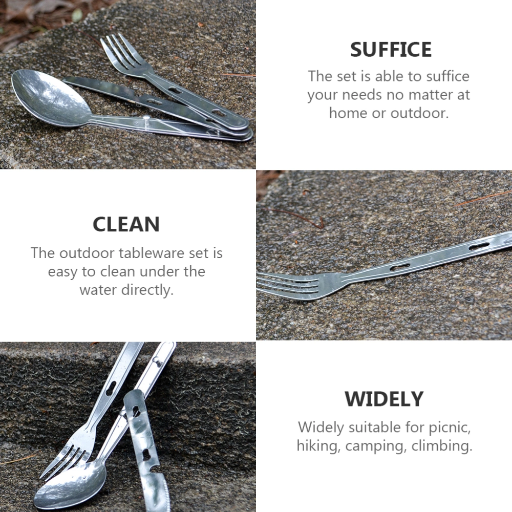 1 Set Fork Spoon Camping Tableware Professional Premium Camping Spoon Fork