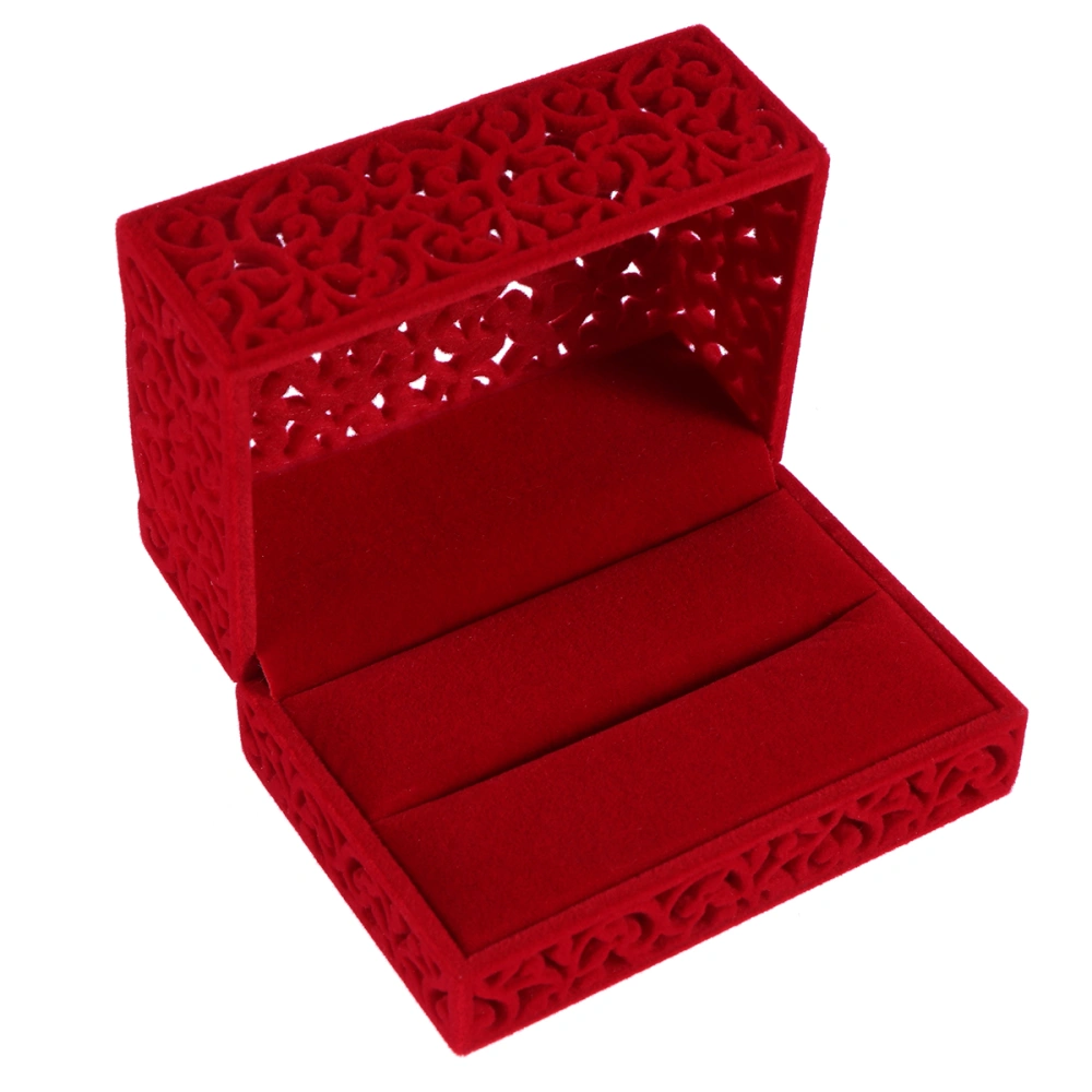 Stylish Hollow Jewelry Box Red Supplies Box Packing Case Jewelry Container (Hollow Red Ring Box)