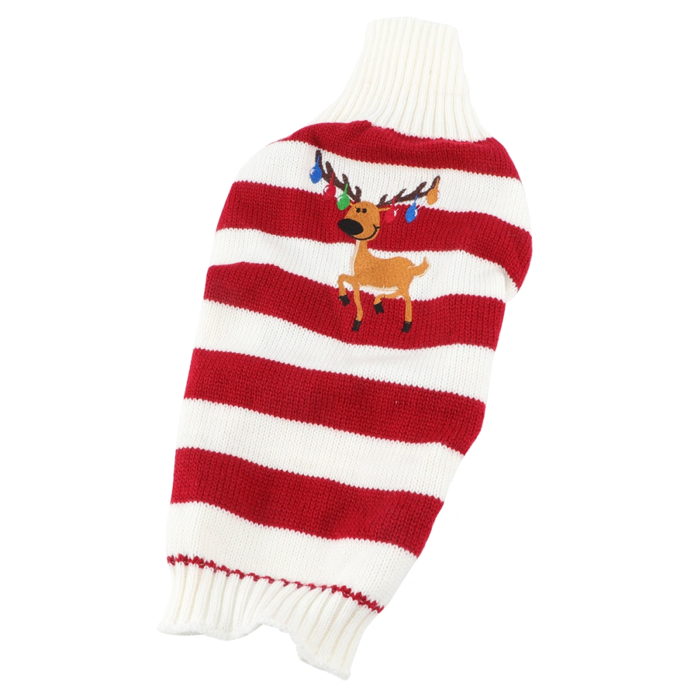 Pet Christmas Clothes Winter Dog Costume Elk Knit Sweater for Pet Dogs Size S Red