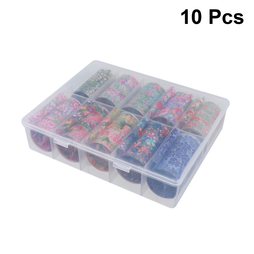 10 Sheets of Fashion Manicure Stickers Nail Art Pastes Assorted Nail Decals DIY Nail Art for Women (TZ02)