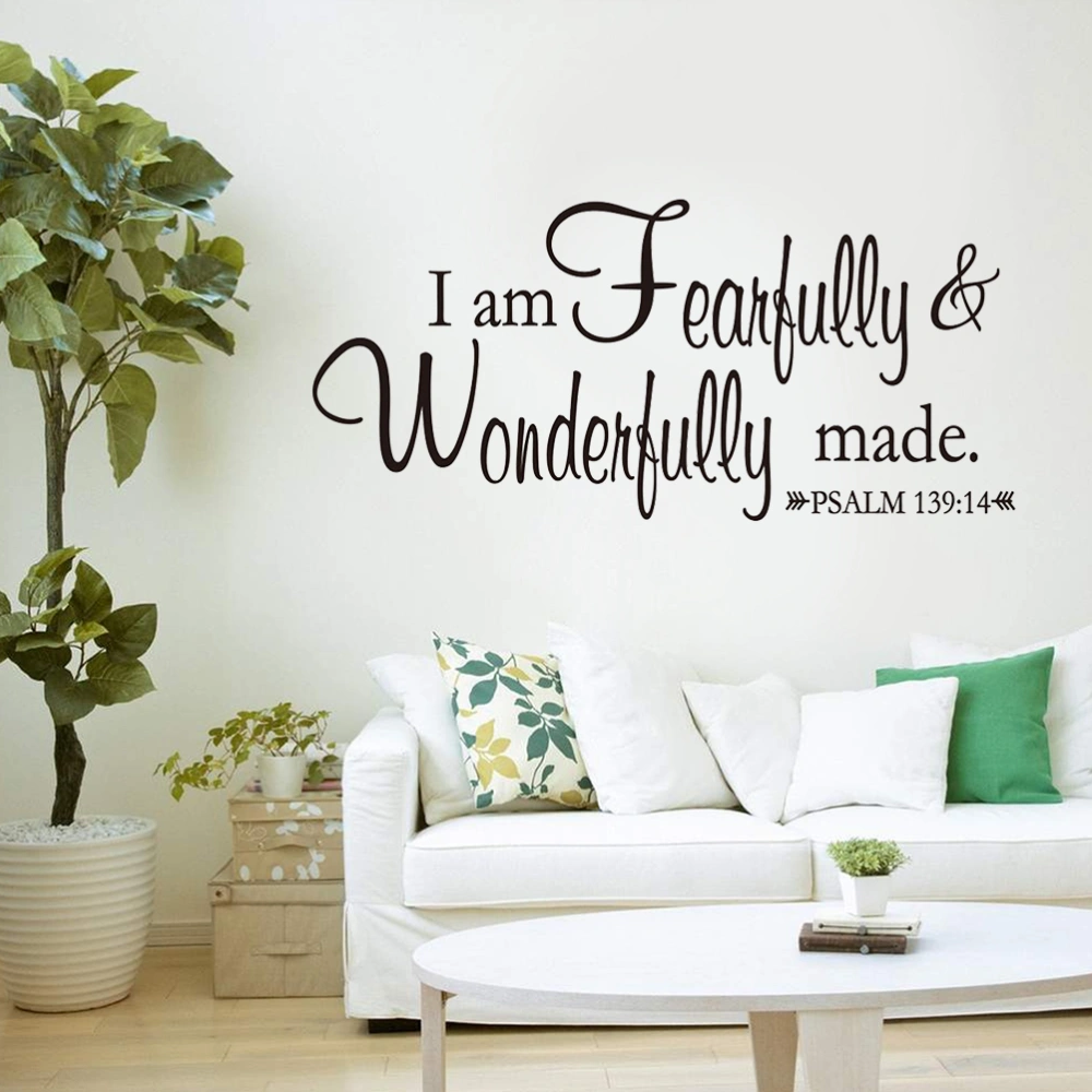 I Am Fearfully And Wonderfully Made Psalm 139:14 Vinyl Wall Decal Sscripture Wall Art Vinyl Lettering