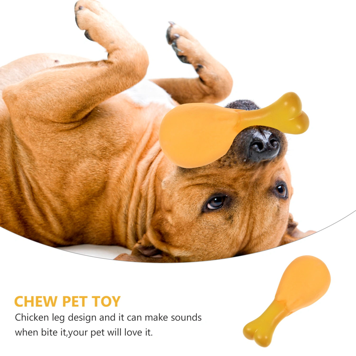 Dog Toy Chew Training Chicken Leg Plastic Shaped Squeaky Squeaking Sound Toy for Puppy and Large Dog Cat Puppy