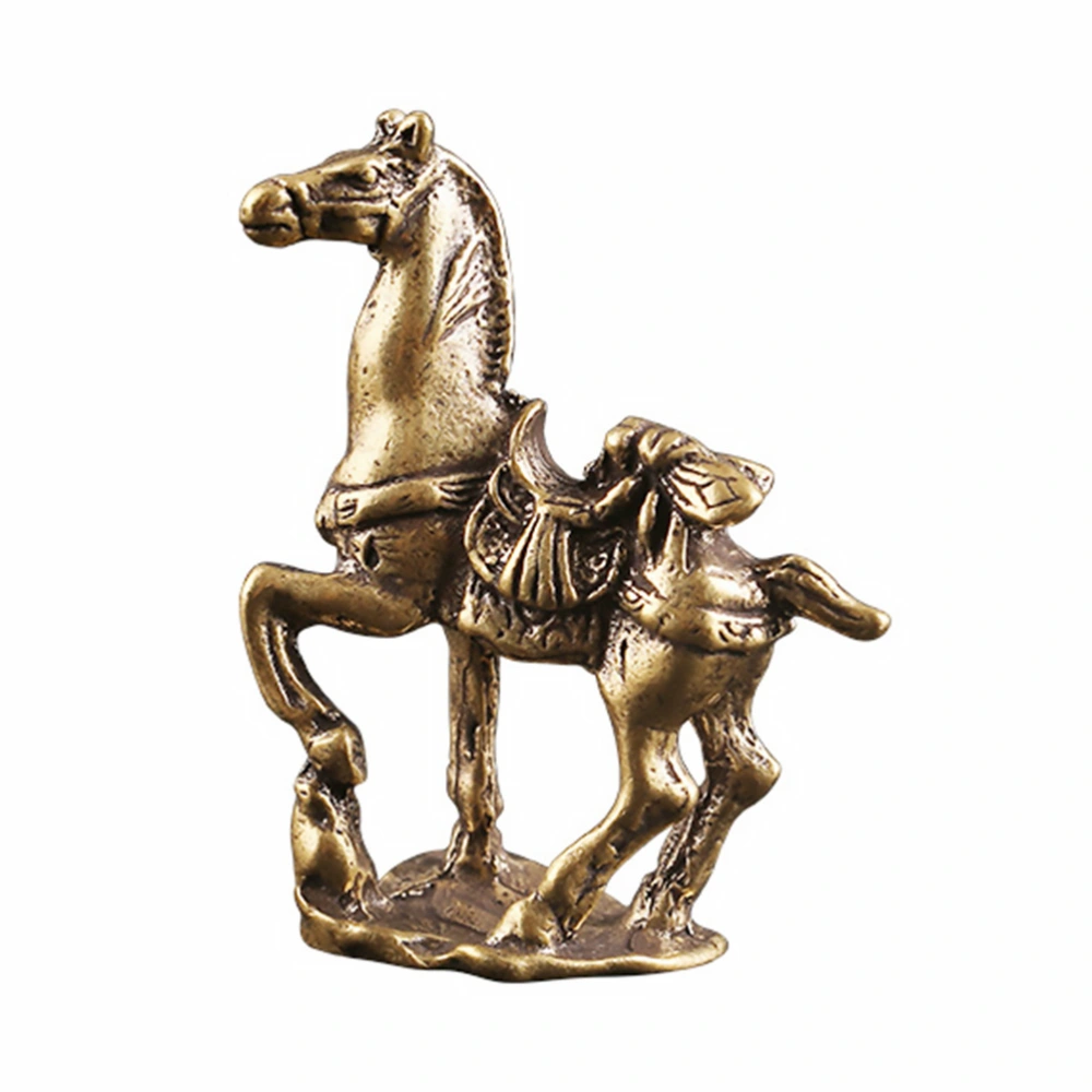 Brass Horse Figurine Horse Crafts Sculpture Office Tabletop Ornament Decor