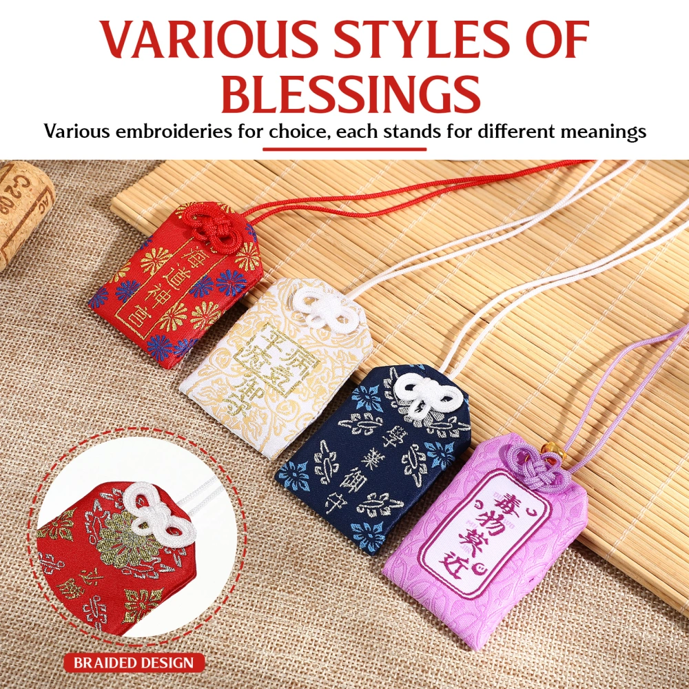 10pcs Japanese Omamori Sachet Fortune Amulet Charms Small Blessing Bags Amulet Hanging Bag Pendants