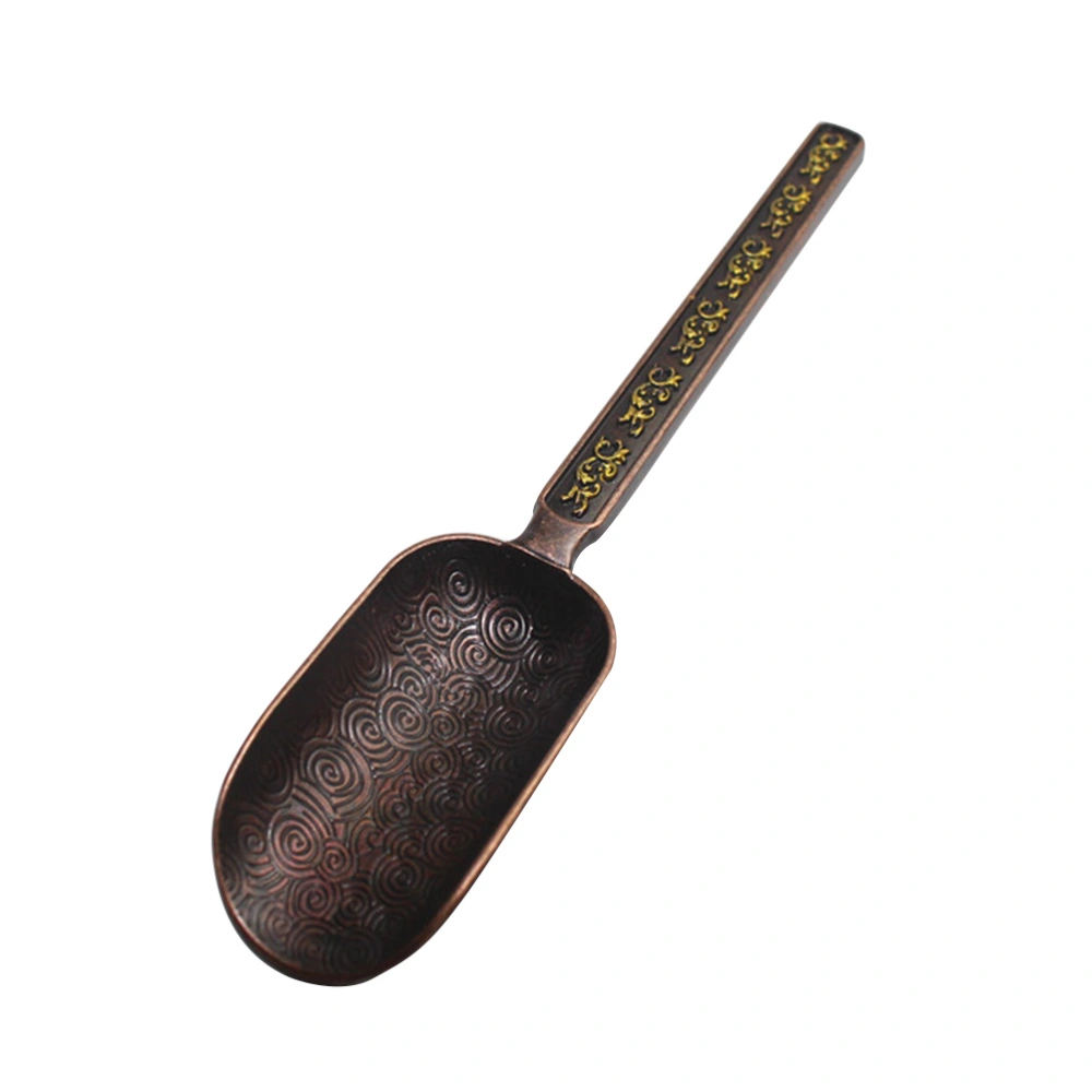 Copper Zinc Loose Leaf Tea Scoop Retro Style Tea Shovel Coffee Bean Scooper Measuring Spoon Tea Accessory (Antique Copper)