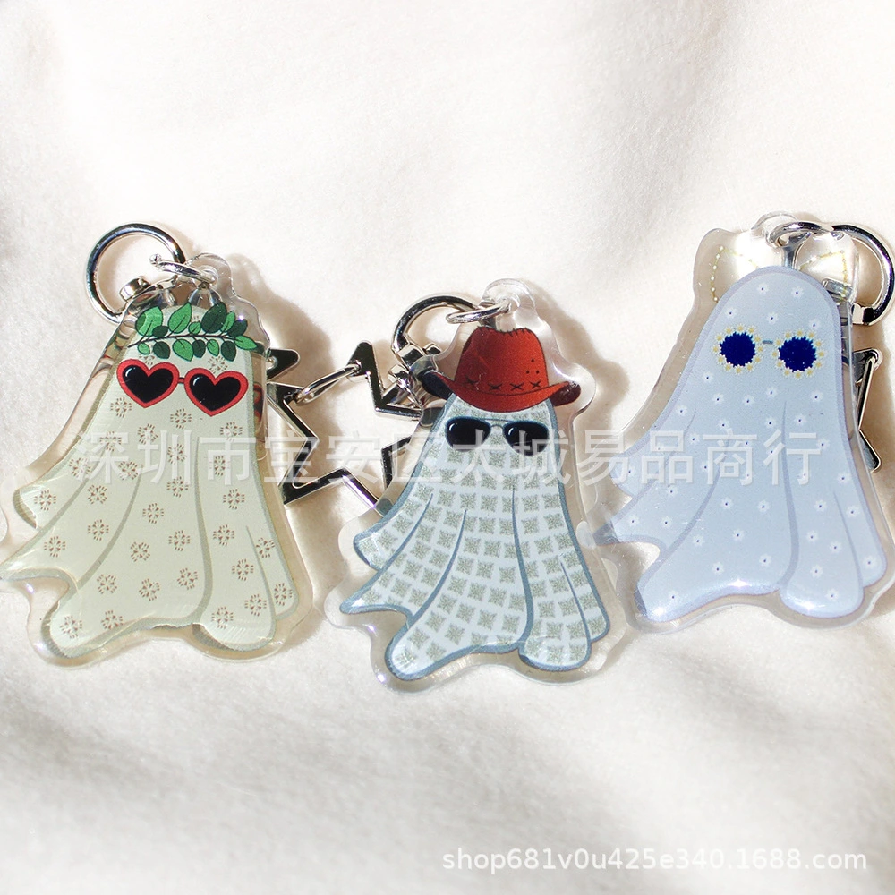 3pcs Halloween Keychains Ghost Keychain Party Favors Halloween Goodie Bag Fillers Stuffers