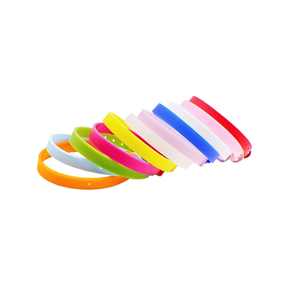 12pcs 8MM Fashionable Watchband Decorative Watch Strap Silicone Bracelet for Man Woman Kids DIY