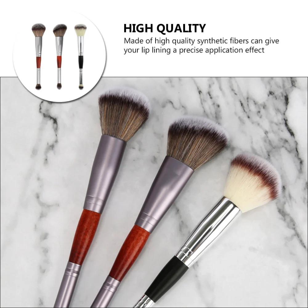 3pcs Portable Eyeshadow Blush Highlight Brushes Makeup Brushes Supplies