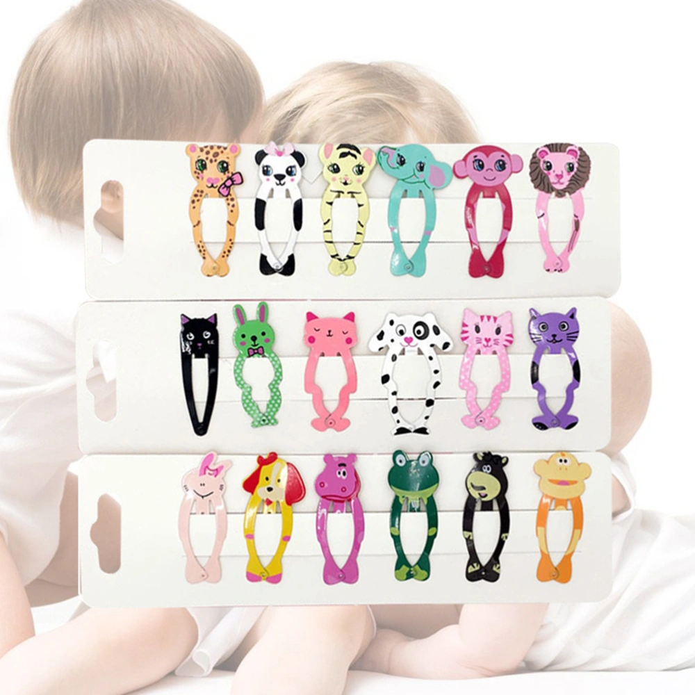 18pcs Animal Hair Clip Hair Pin Hair Styling Tool Printing Bobby Pin Barrette Sets for Kids Children