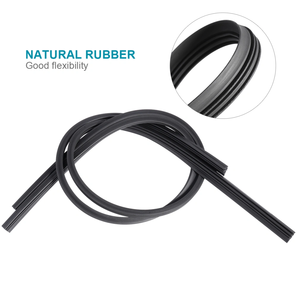 VORCOOL 2pcs Auto Car Rubber Windscreen Wiper Strips 24" / 26" (Black)