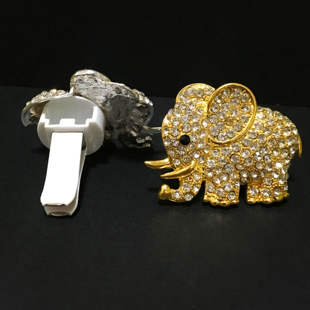 1pc Diamond Crystal Elephant Car Perfume Clip Car Styling Air Freshener Styling Hot for Car Use (Golden)