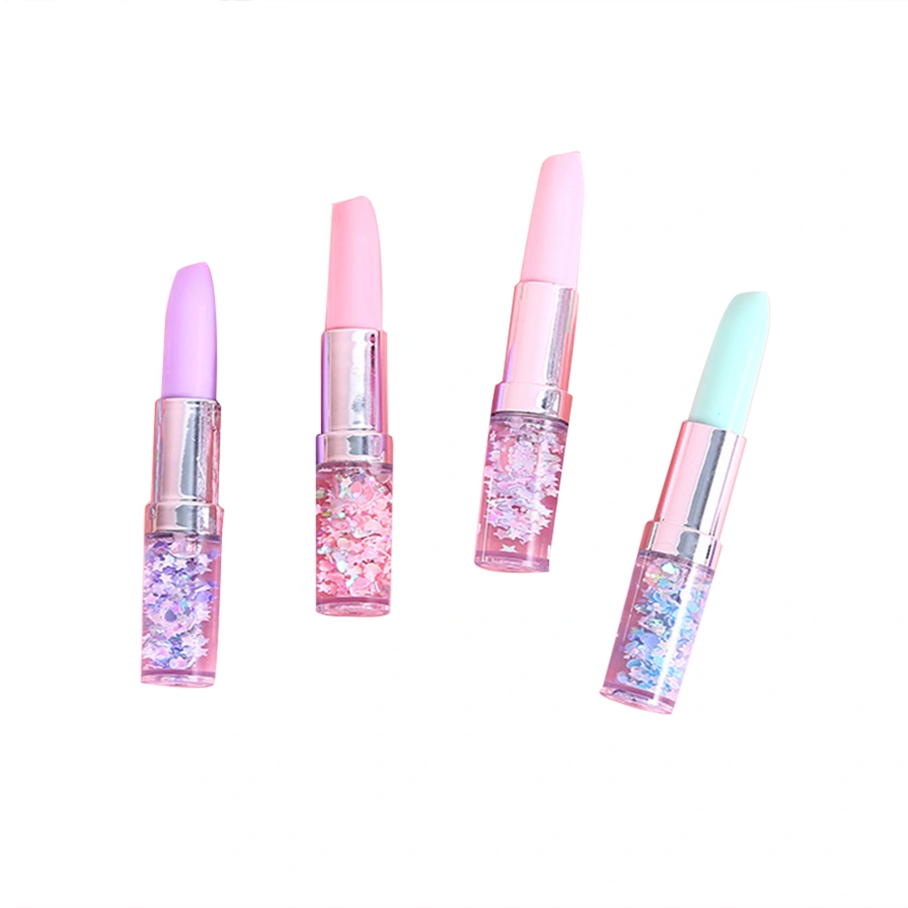 4pcs Lipstick Shape Gel Pen Girl Pen Cartoon Gel Pens Signing Pens Student Stationery Supplies (Random Color)