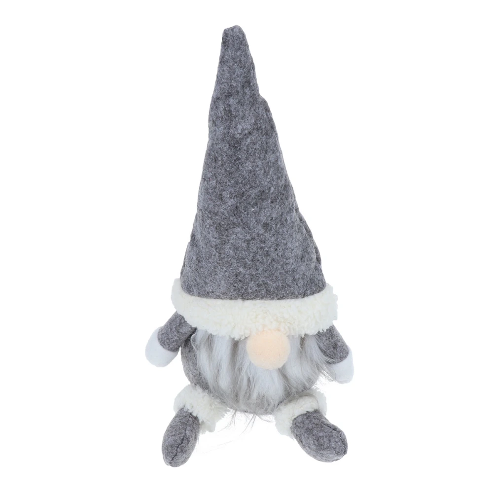 No Face Santa Claus Adornment Sitting Posture Doll Christmas Decorations Nordic Style Decorated Doll Showcase Adornment Grey