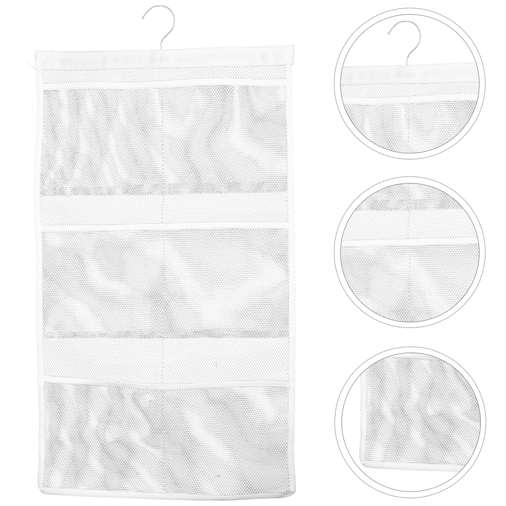 1Pc Bathroom Caddy Bag Hanging 6 Pockets Mesh Bag Shower Caddy Organizer (White)