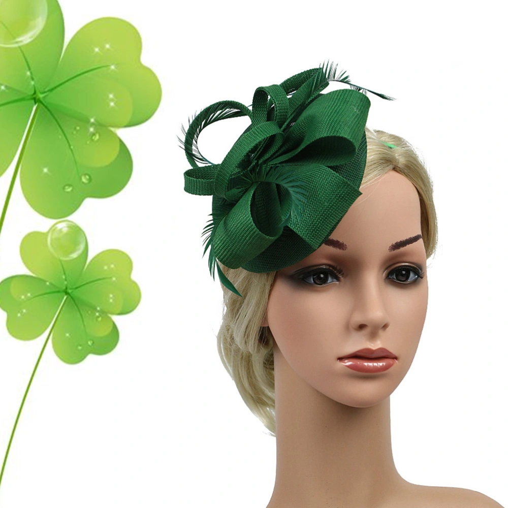 Bridal Imitation Linen  Hairdress Hair Accessories Head Stage Party Hairpin (Dark Green)