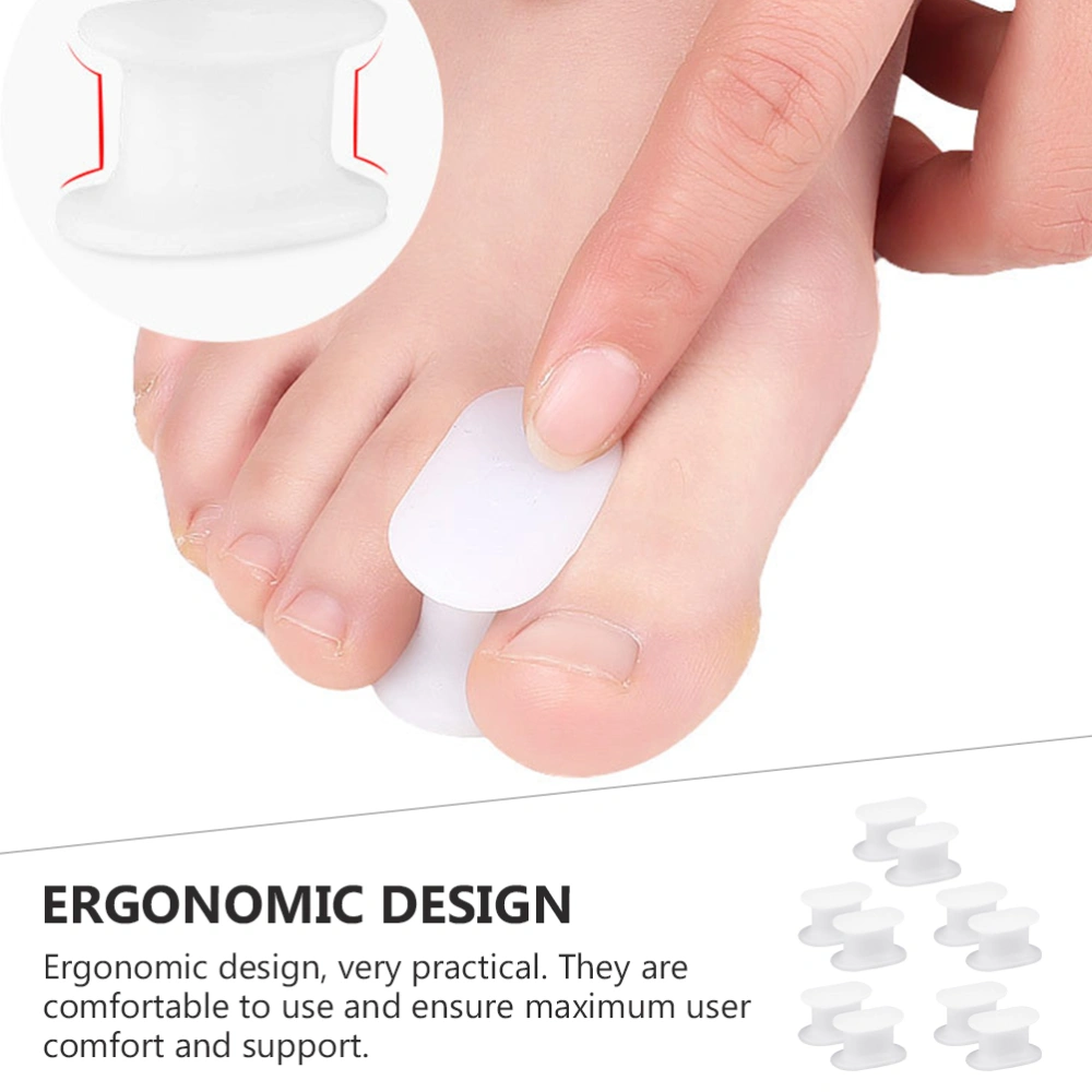 5 Pairs Hallux Valgus Corrector Big Toe Varus Valgus Toe Separator (White)