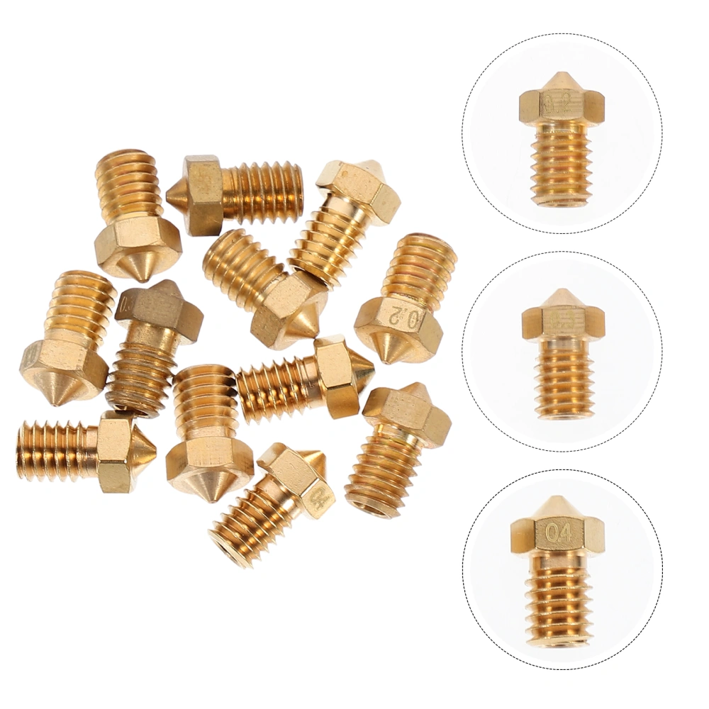 12pcs Thread Replacement 3D Printer Nozzle Head Consumables Brass Nozzle