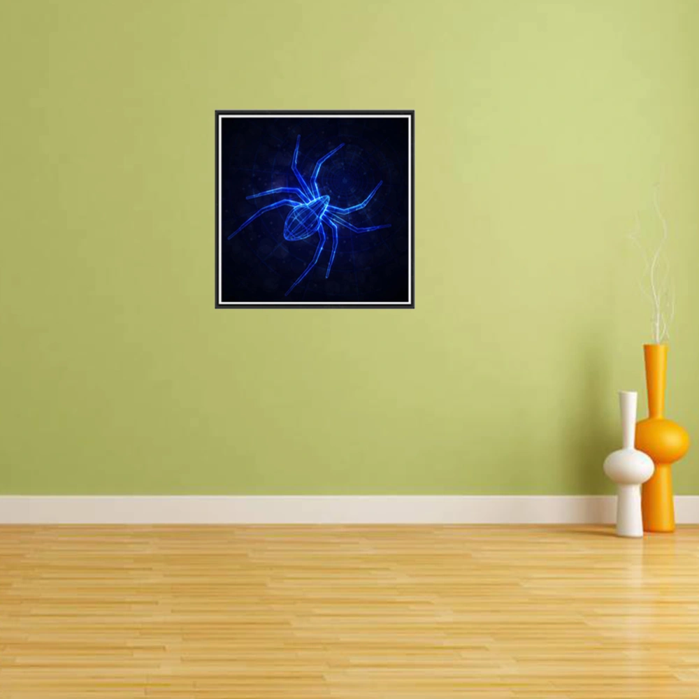 Diamond Halloween Blue Spider Pattern Painting by Diamond Cross Stitch Kit Wall Decor Home Ornaments 5016