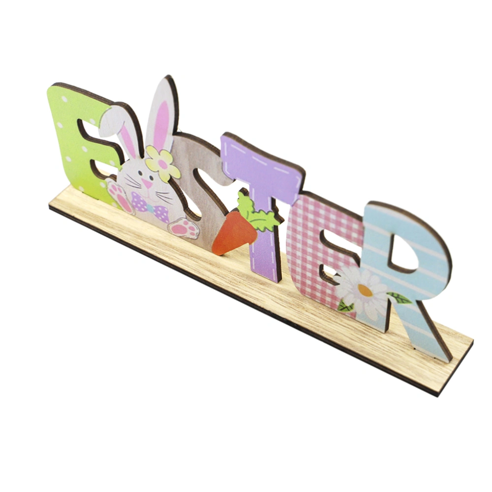 Wood Easter Printed Letter Shape Adorn Fun Easter Decor Easter Layout Prop