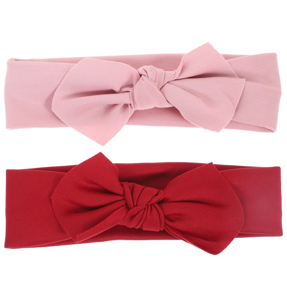 2Pcs Baby Elastic Bows Baby Girls Headbands Infant Hair Accessories Baby Shower Gifts