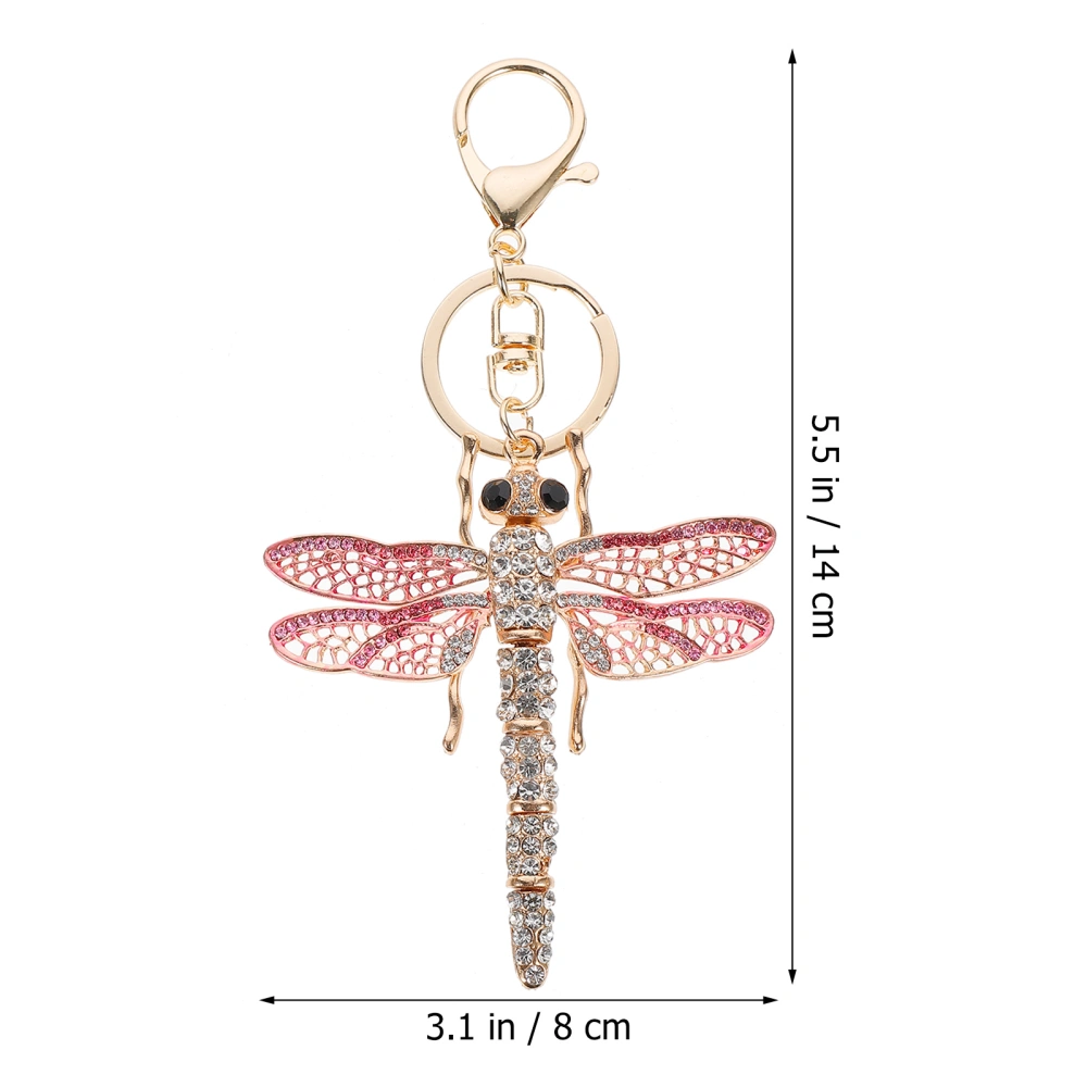 1Pc Creative Gradient Color Key Pendant Dragonfly Design Key Chain Bag Decor