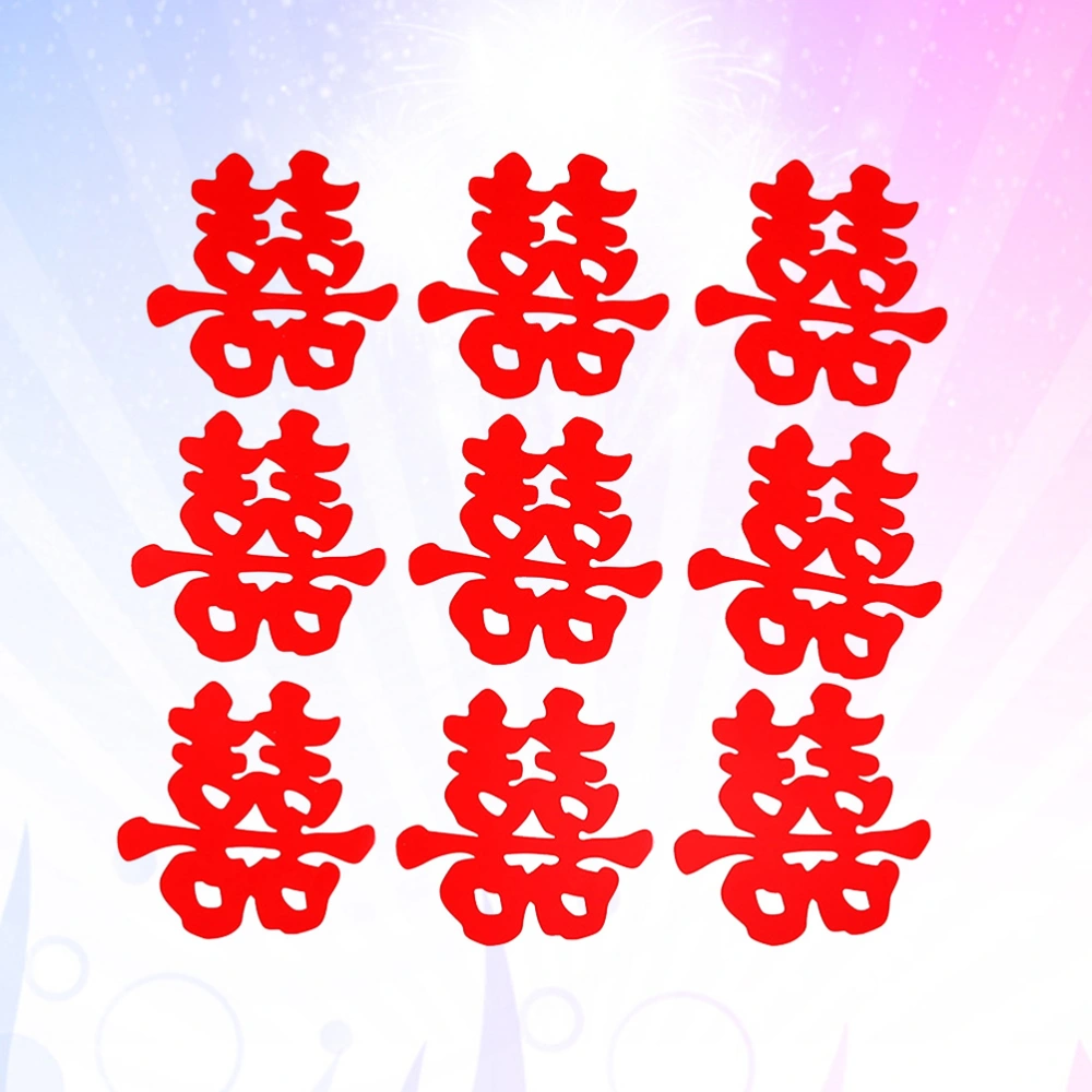 200pcs Creative Chracter Confetti Hollow-out Chracter Decorative Confetti Wedding Celebrations Chinese Character Decor Nonwovens Wedding Confetti Decor Red