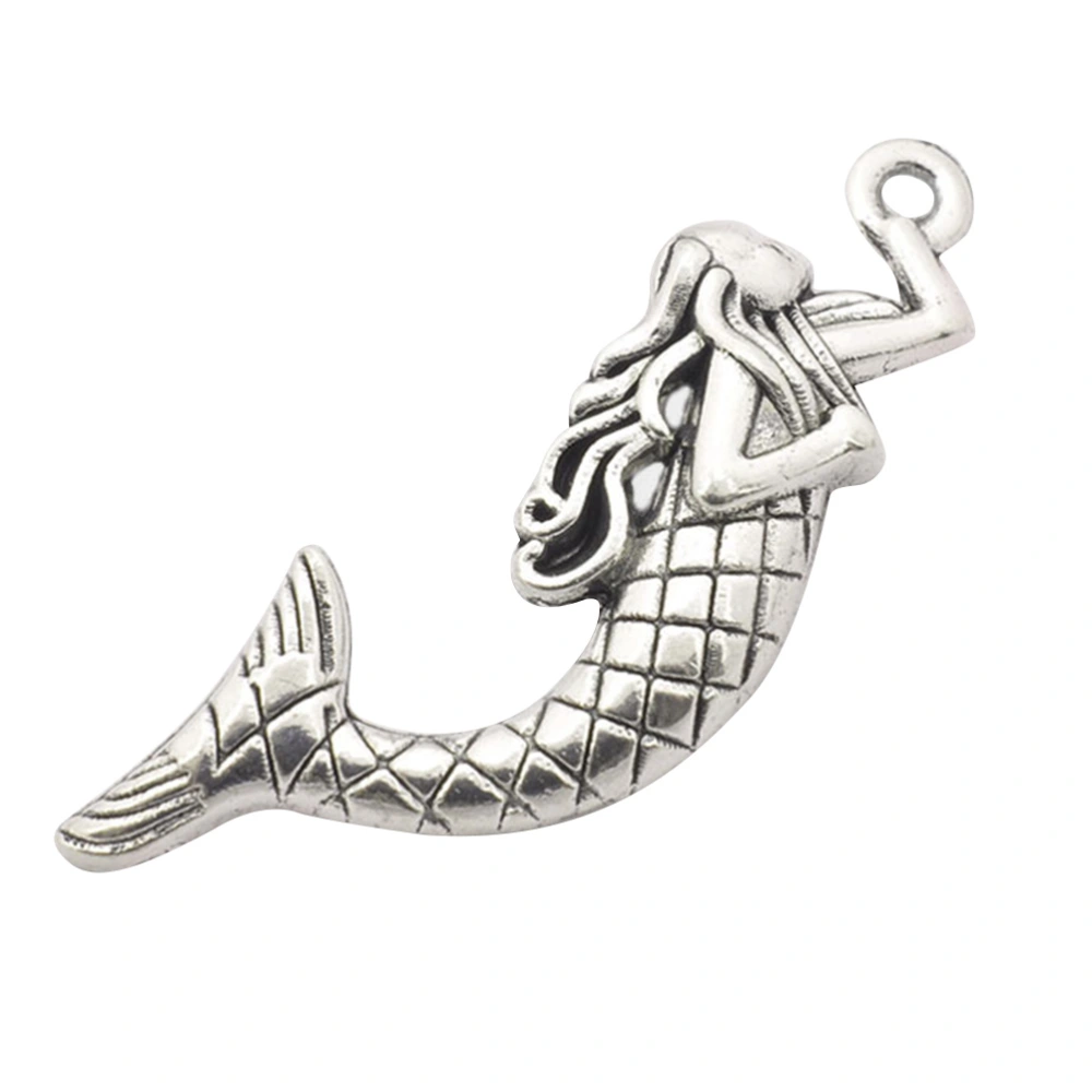 20pcs Alloy Mermaid Pendant Charms DIY Jewelry Making Accessories for Necklace Bracelet (Silver)