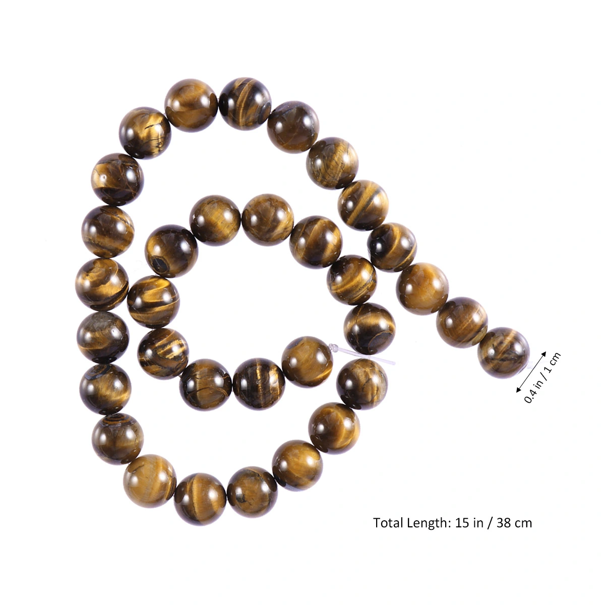 38PCS Natural Round AB Grade Tiger Eye Agate Loose Stone Beads Bulk For Jewelry Making