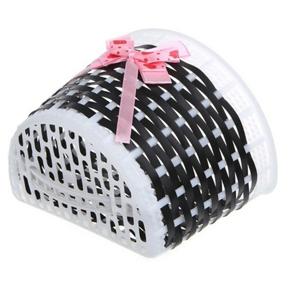 Lovely Bike Basket Outdoor Knitted Bowknot Front Basket For Children Girl - Size S(Black)