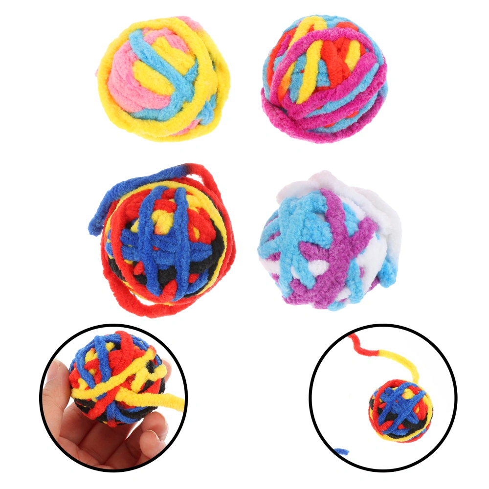 4Pcs Cat Toy Balls Woolen Yarn Cat Balls Cat Toys for Indoor Cats Interactive Cat Toys for Cat