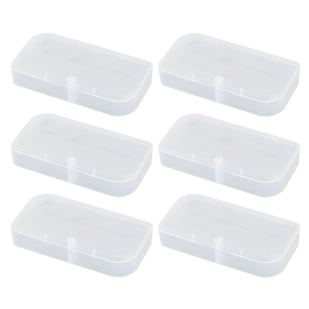 6Pcs Clear Plastic Box Parts Storage Case Storage Collection Organizer Container with Lid for Small Parts Office Supplies Size M