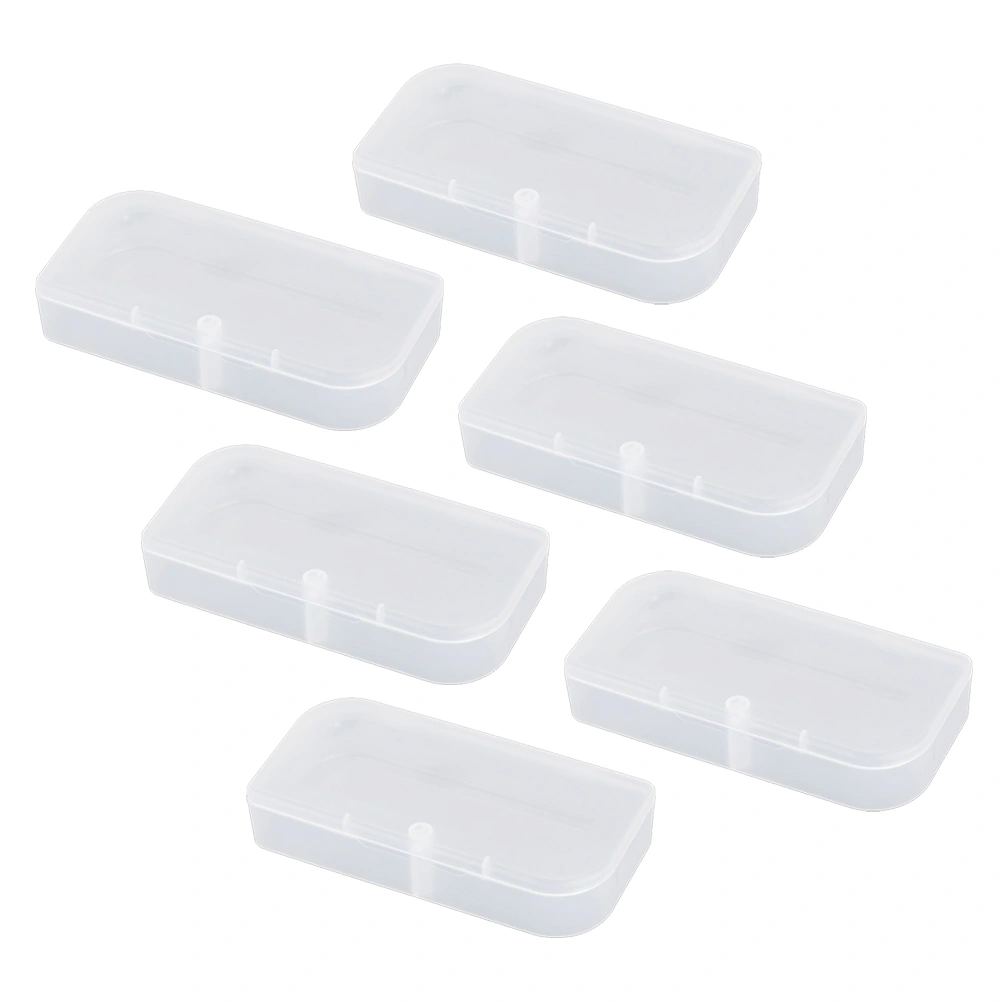 6Pcs Clear Plastic Box Parts Storage Case Storage Collection Organizer Container with Lid for Small Parts Office Supplies Size M