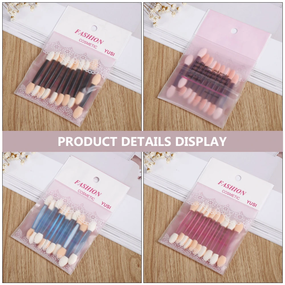 40Pcs Double-head Eyeshadow Stick Makeup Eyeshadow Brushes (Random Color)