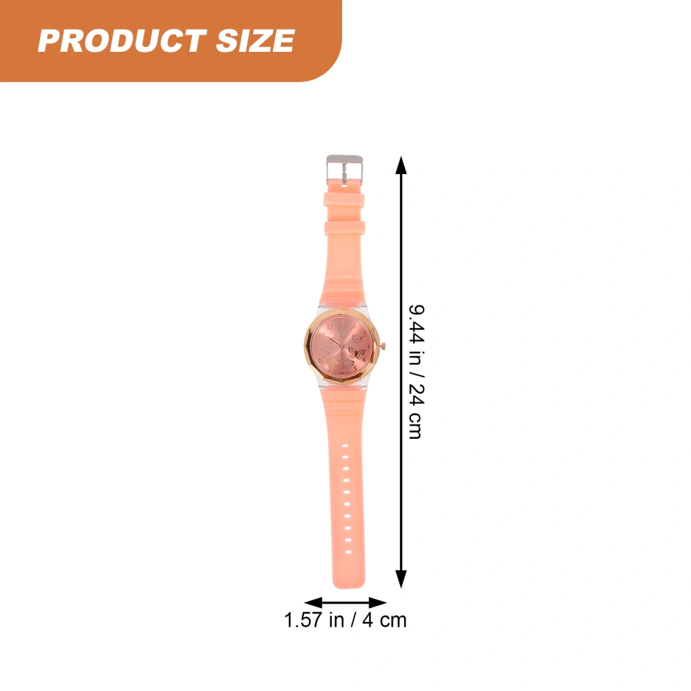 Women Watch Fashion Wristwatch Butterflies Watch with Silicone Watchband