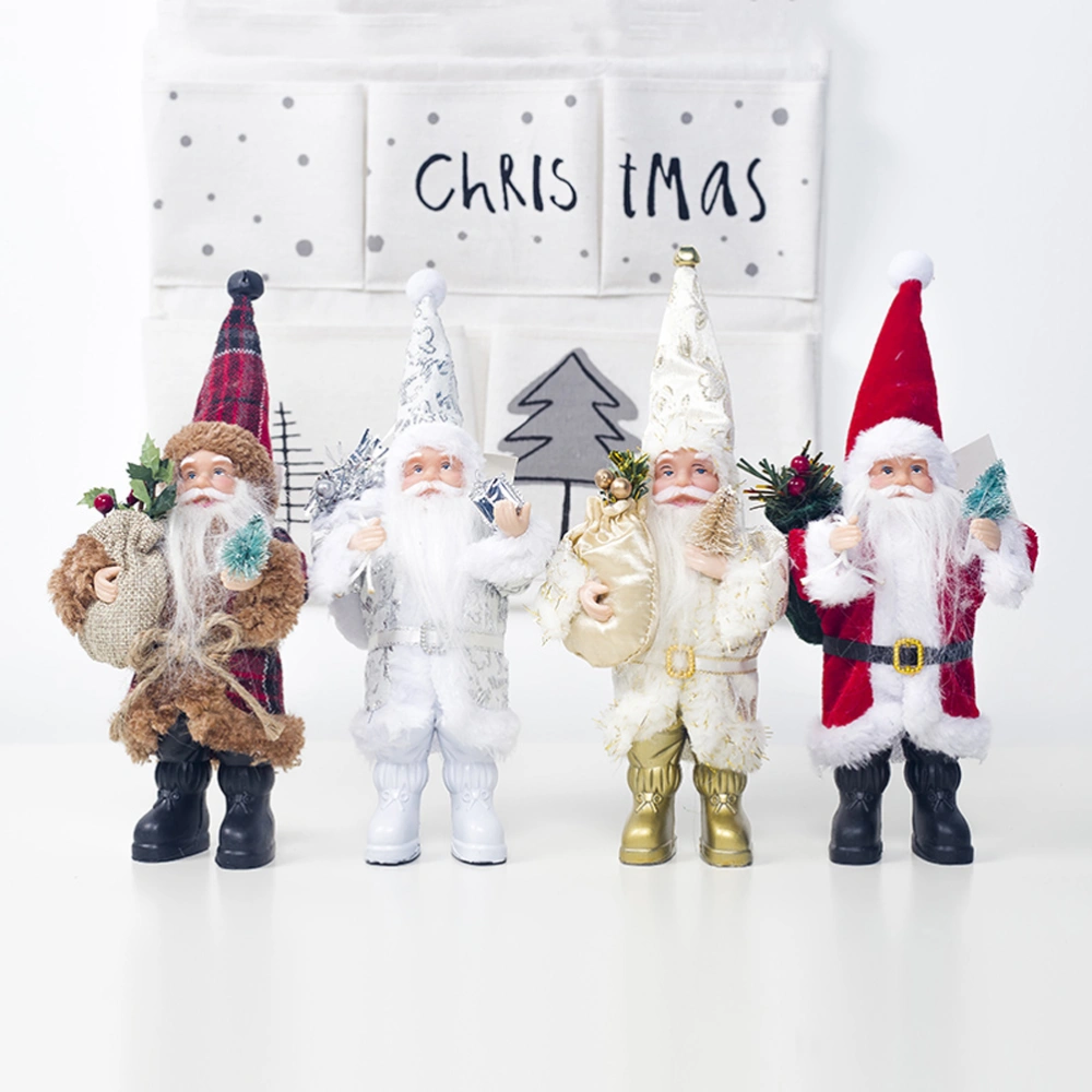 Mini Christmas Santa Toys Kids Stuffed Doll Festive Gifts Cloth Ornament for Home Bedroom Living Room Decoration