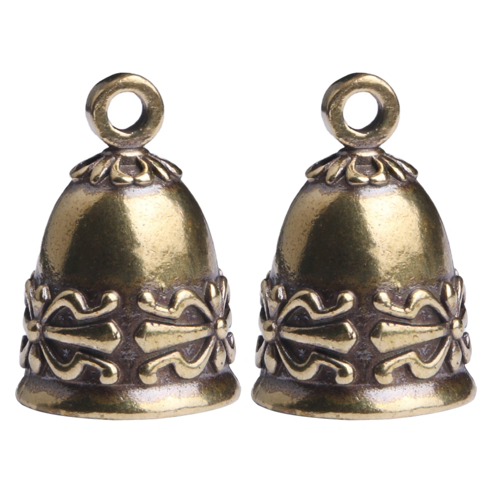 2Pcs Exquisite Brass Crafts DIY Pendants Brass Bells Door Decorations for Home