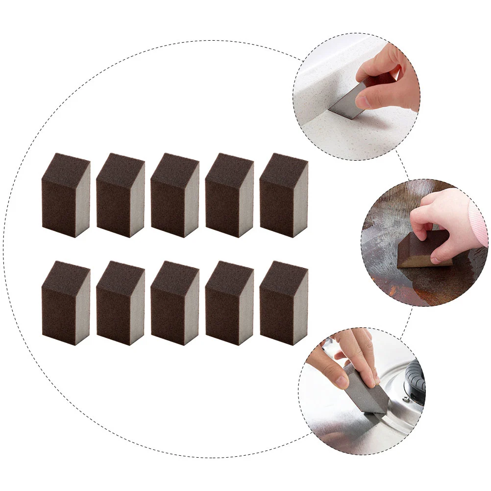 10Pcs Convenient Kitchen Emery Sponges Washing Pot Brushes Pot Cleaning Tools