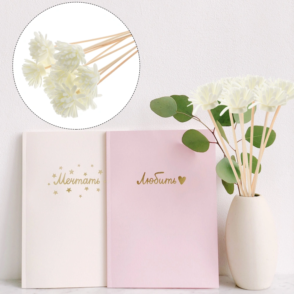 10pcs Small Chrysanthemum Scented Cane Rattan Reed Sticks Natural Fragrance Straight Reed Diffuser Aroma Oil Diffuser Rattan Sticks for Home Decor (White)