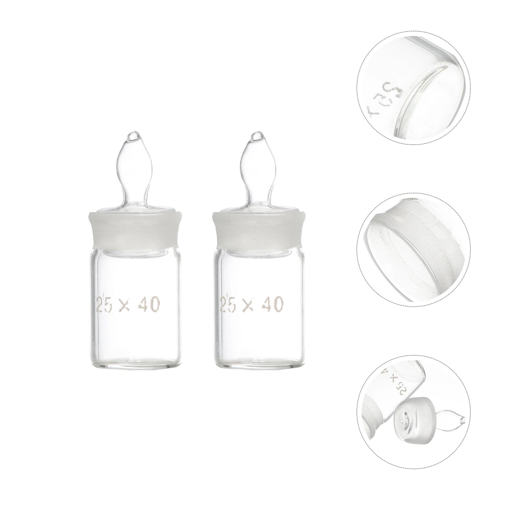 2Pcs Weighing Bottle Flat Low Form Specific Gravity Bottle Laboratory Equipment